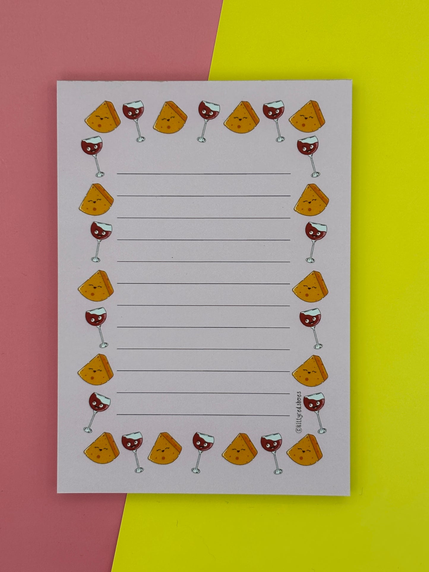 Wine and cheese lil notepad