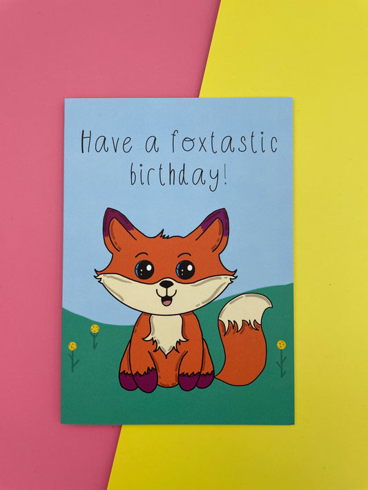 Have a foxtastic birthday! greeting card
