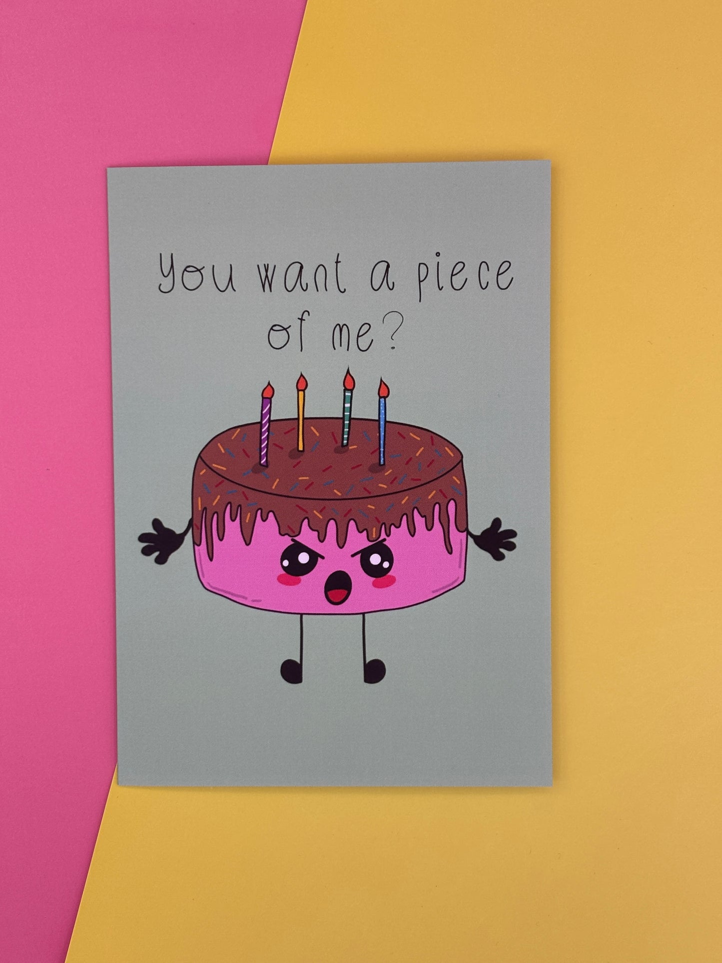 You want a piece of me? greeting card