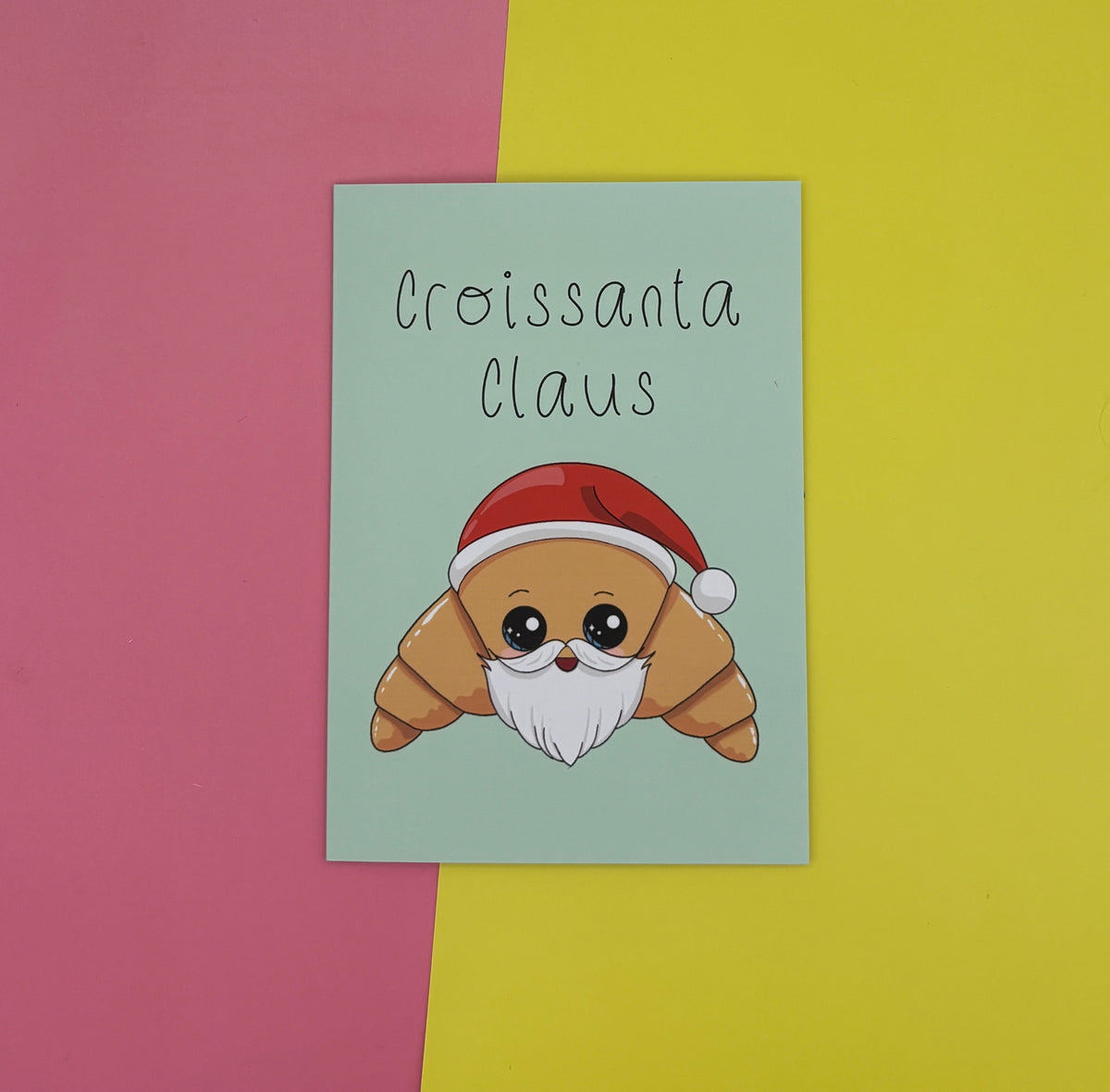 Croissanta Claus Christmas greeting card