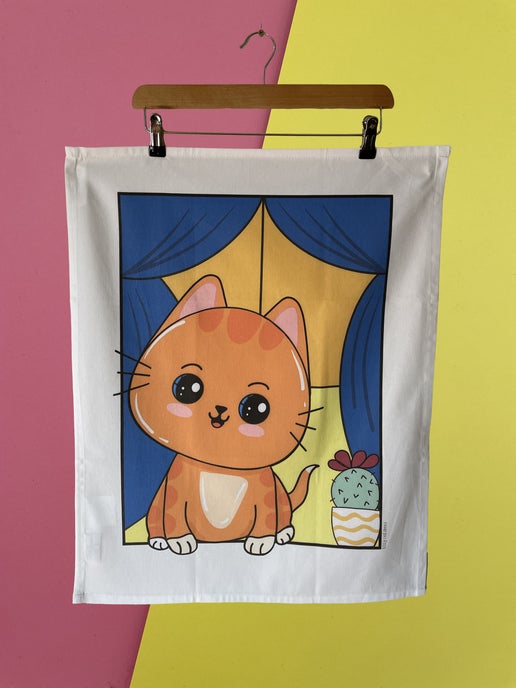 Kittykat tea towel