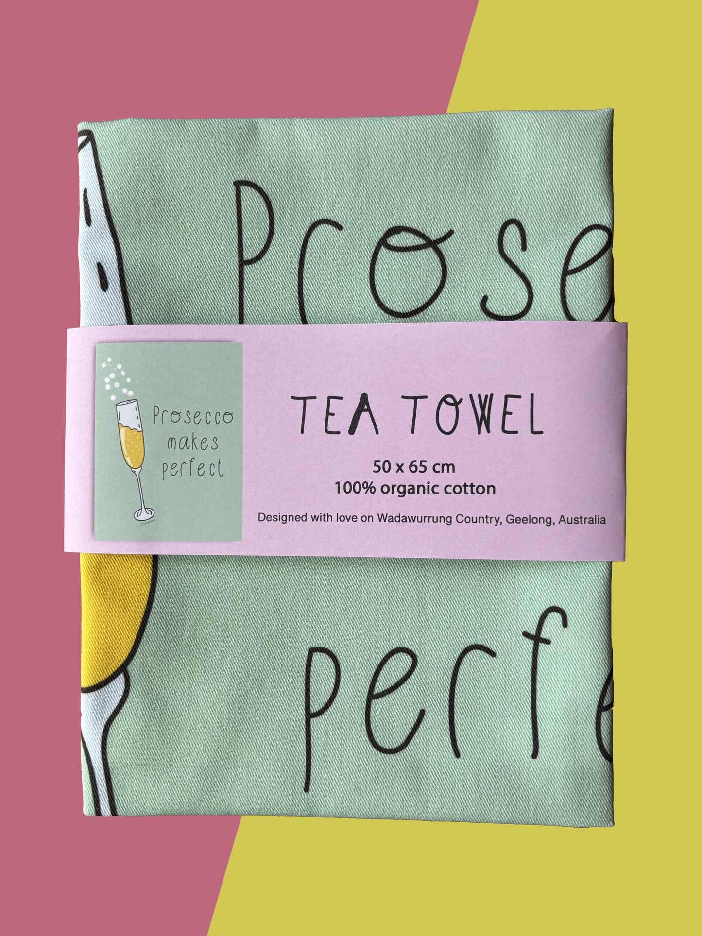 Prosecco tea towel