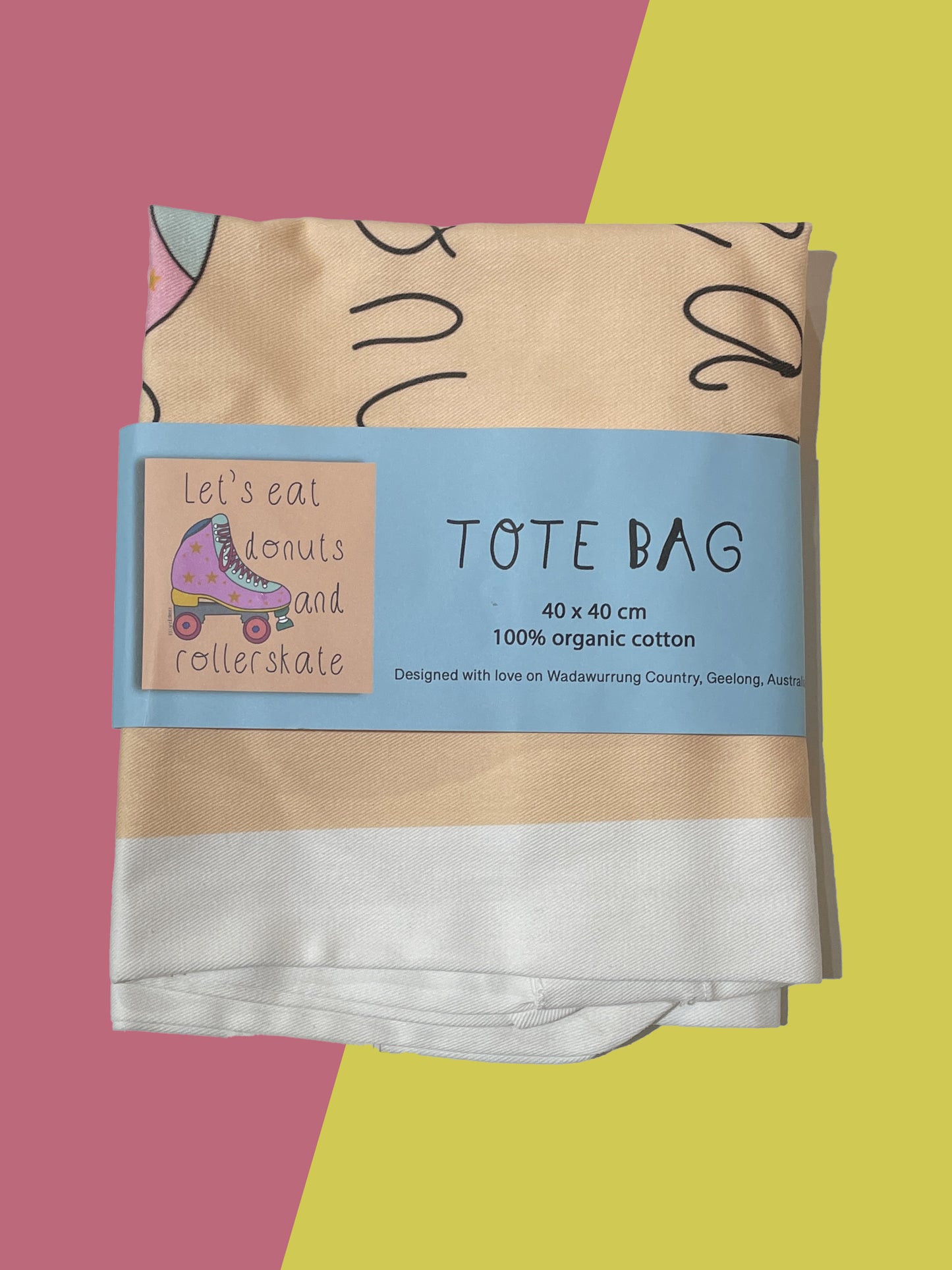 Let's eat donuts and rollerskate tote bag
